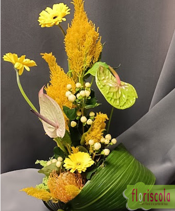 « MOUVEMENT DE FIN D’ÉTÉ » Atelier d’art floral à la MJC des Allobroges à Grenoble avec Didier Chapel